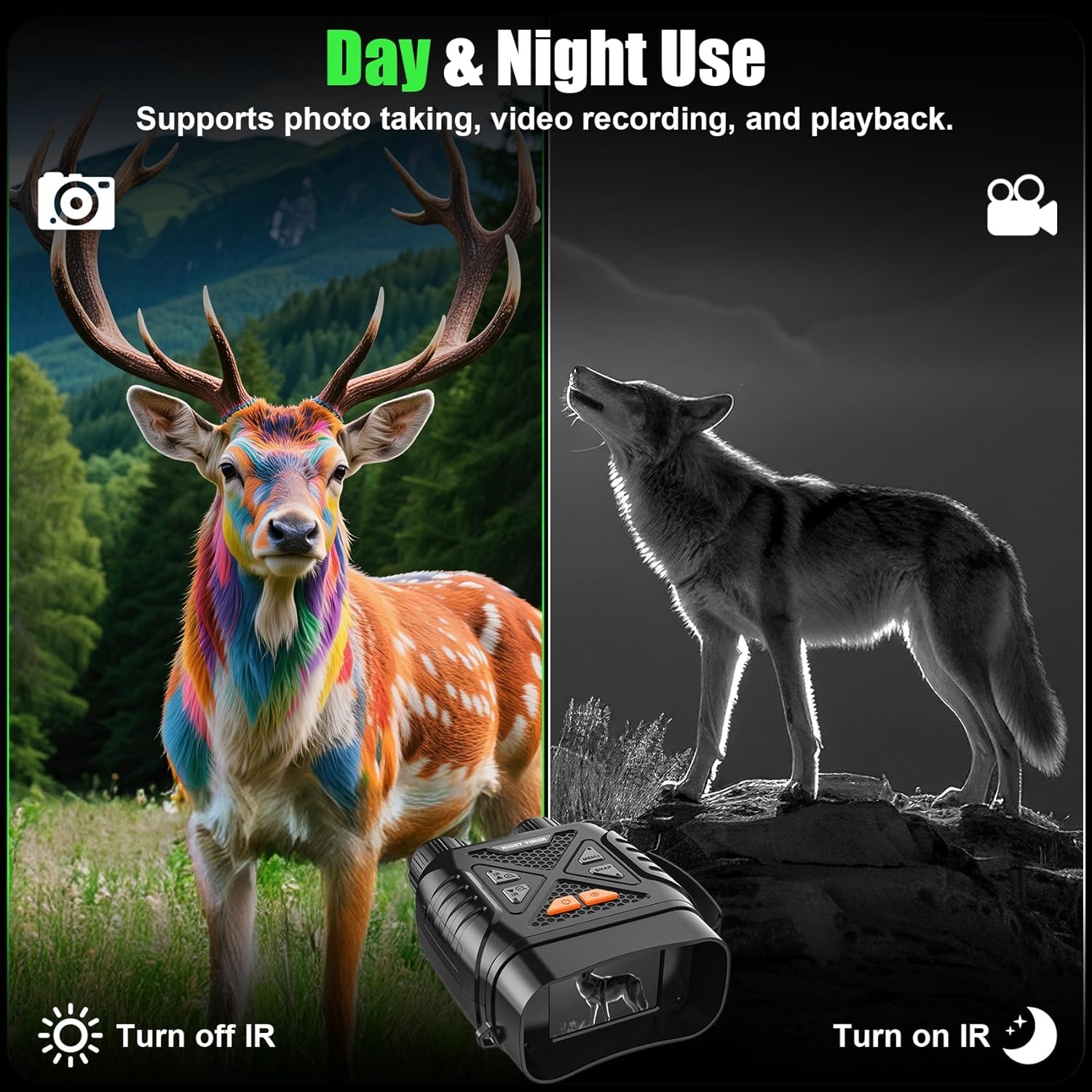 Inskam Teropong Binocular Night Vision 10x Zoom 2.8 Inch 2000mAh - R20 Gambar produk Inskam Teropong Binocular Night Vision 10x Zoom 2.8 Inch 2000mAh - R20