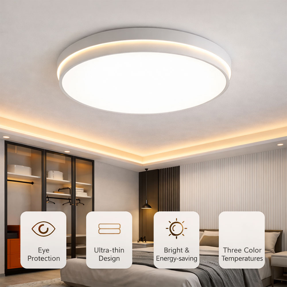 SHUANGZ Lampu Plafon LED Full Spectrum 3 Color 220V 36W 40cm - M70 Gambar produk SHUANGZ Lampu Plafon LED Full Spectrum 3 Color 220V 36W 40cm - M70