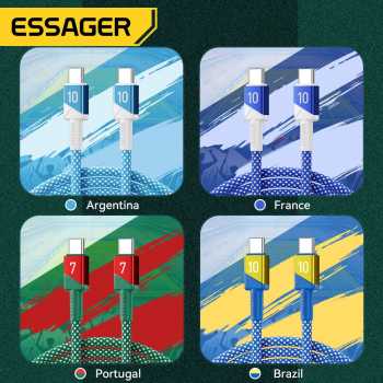 Gambar produk ESSAGER Kabel Data USB Type-C to USB Type-C PD Fast Charging 100W 1M - ES-X79