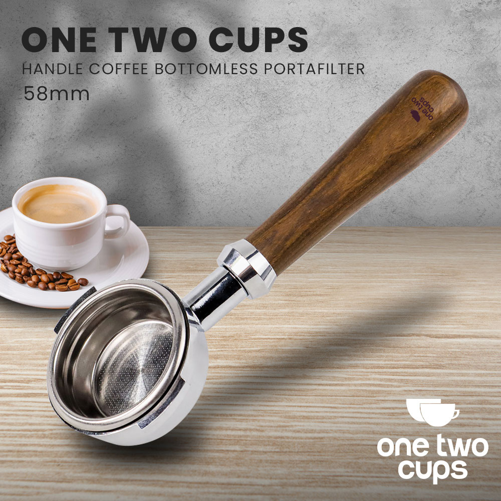 Gambar produk One Two Cups Bottomless Naked Portafilter Stainless Steel 58mm - E61