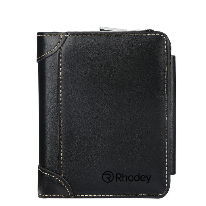 Rhodey Dompet Pria Bahan Kulit Elegant Leather Wallet - D9159 Gambar produk Rhodey Dompet Pria Bahan Kulit Elegant Leather Wallet - D9159
