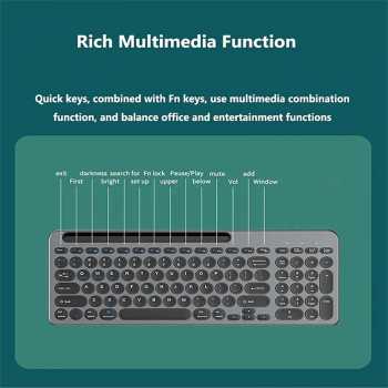 Gambar produk JOMAA Keyboard Dual Wireless Bluetooth 2.4G with Phone Stand Type C - MLD-570