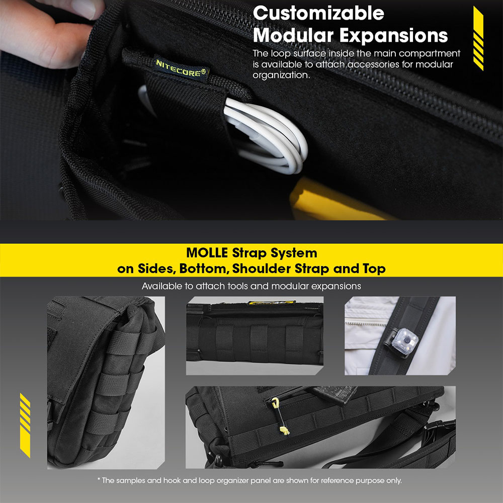 NITECORE Tas Sling Bag Tactical Modular Lightweight 500D Nylon 7L - SLB06 Gambar produk NITECORE Tas Sling Bag Tactical Modular Lightweight 500D Nylon 7L - SLB06