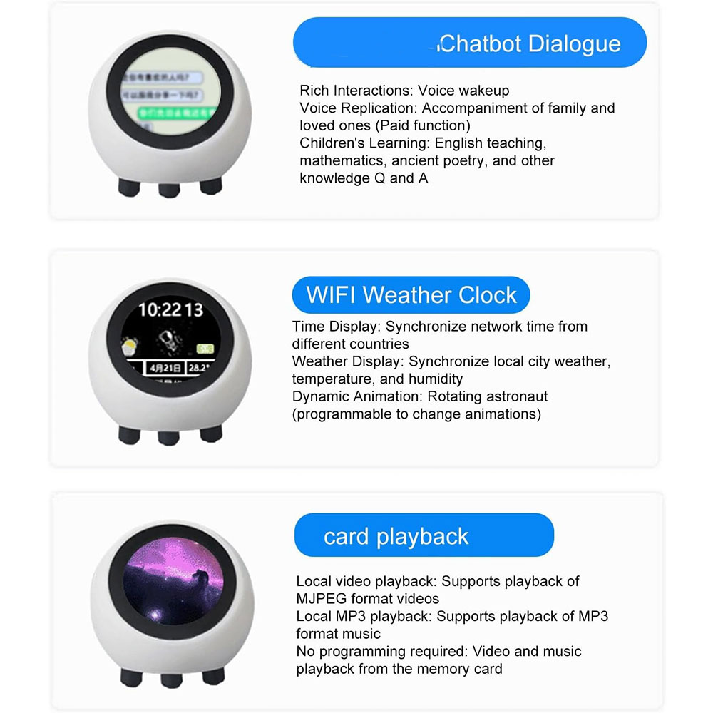 Generic Mini Smart AI Voice Chat Robot ESP32-S3 IPS WiFi 1.28 Inch - G-MSH Gambar produk Generic Mini Smart AI Voice Chat Robot ESP32-S3 IPS WiFi 1.28 Inch - G-MSH