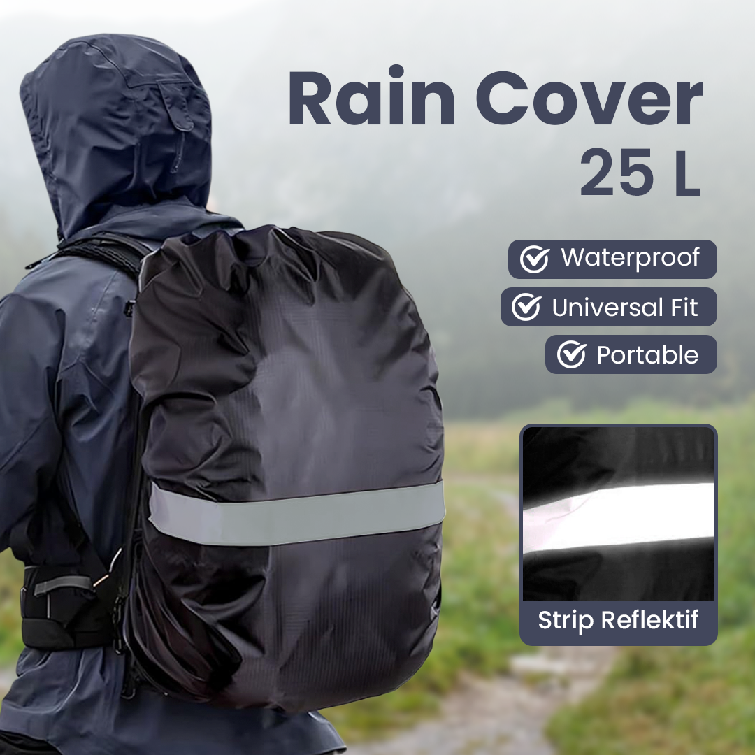 NEWBOLER Rain Cover Bag Waterproof Reflektor Jas Hujan Tas Ransel 25L - NB100 Gambar produk NEWBOLER Rain Cover Bag Waterproof Reflektor Jas Hujan Tas Ransel 25L - NB100