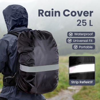Gambar produk NEWBOLER Rain Cover Bag Waterproof Reflektor Jas Hujan Tas Ransel 25L - NB100