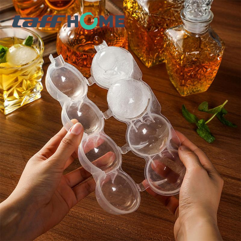 TaffHOME Cetakan Es Batu Jelly Bulat 4 Grid Ice Cube Mold - TW-160 Gambar produk TaffHOME Cetakan Es Batu Jelly Bulat 4 Grid Ice Cube Mold - TW-160
