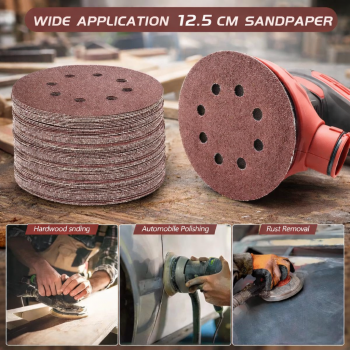 VITITE Kertas Amplas Bulat Orbital Sander 12.5cm 100 PCS with Hole - CB-20