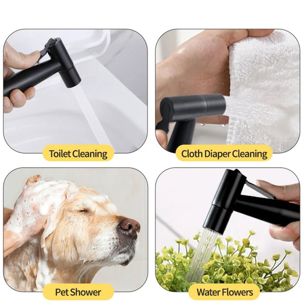 PALOMA Jet Shower Spray Gun Toilet Copper Adjustable Stainless Steel - T110 Gambar produk PALOMA Jet Shower Spray Gun Toilet Copper Adjustable Stainless Steel - T110