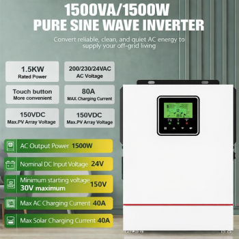 Victor Solar Inverter Controller Off-Grid MPPT DC 24V to AC 230V 1.5KW - NMS-1500-24