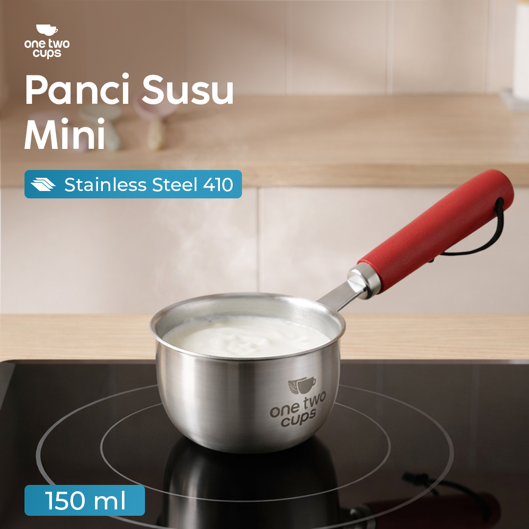 One Two Cups Panci Susu Mini Pan Stainless Steel 410 Dual Drainage 150ml - HK1 Gambar produk One Two Cups Panci Susu Mini Pan Stainless Steel 410 Dual Drainage 150ml - HK1