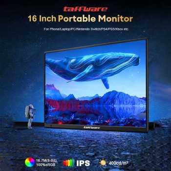 Gambar produk Taffware Portable Monitor Touchscreen 16 Inch IPS FHD 60Hz Type C - 1600XTS