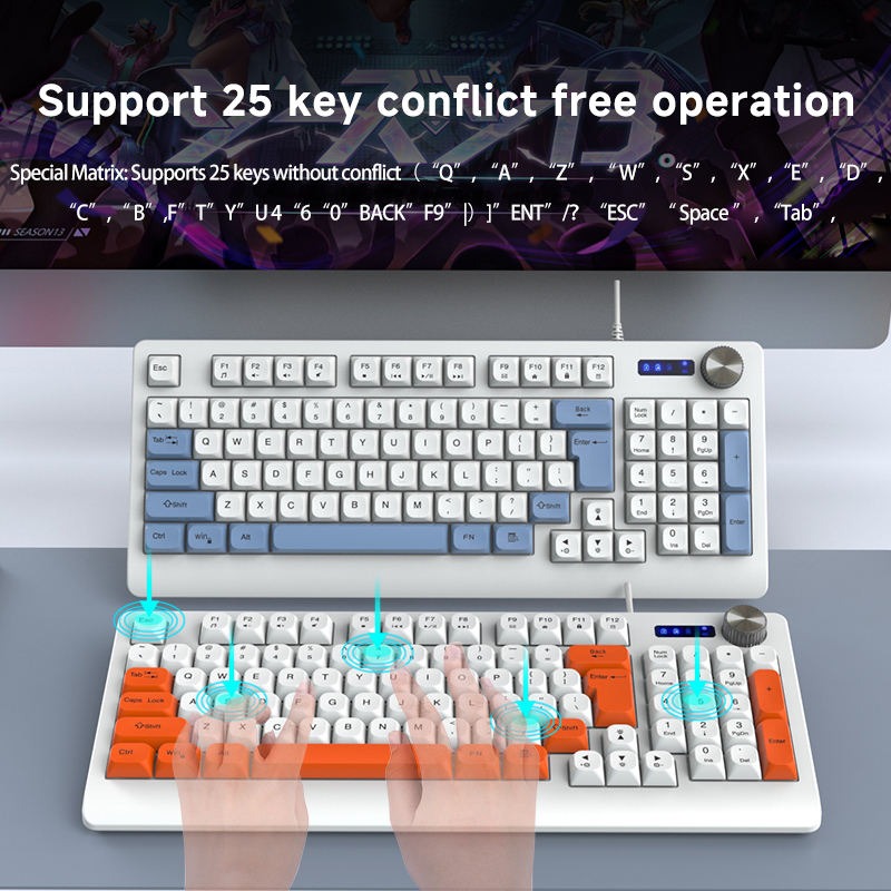 Y-FRUITFUL Keyboard Gaming RGB Mechanical Feel 93 Key USB Wired - G125 Gambar produk Y-FRUITFUL Keyboard Gaming RGB Mechanical Feel 93 Key USB Wired - G125
