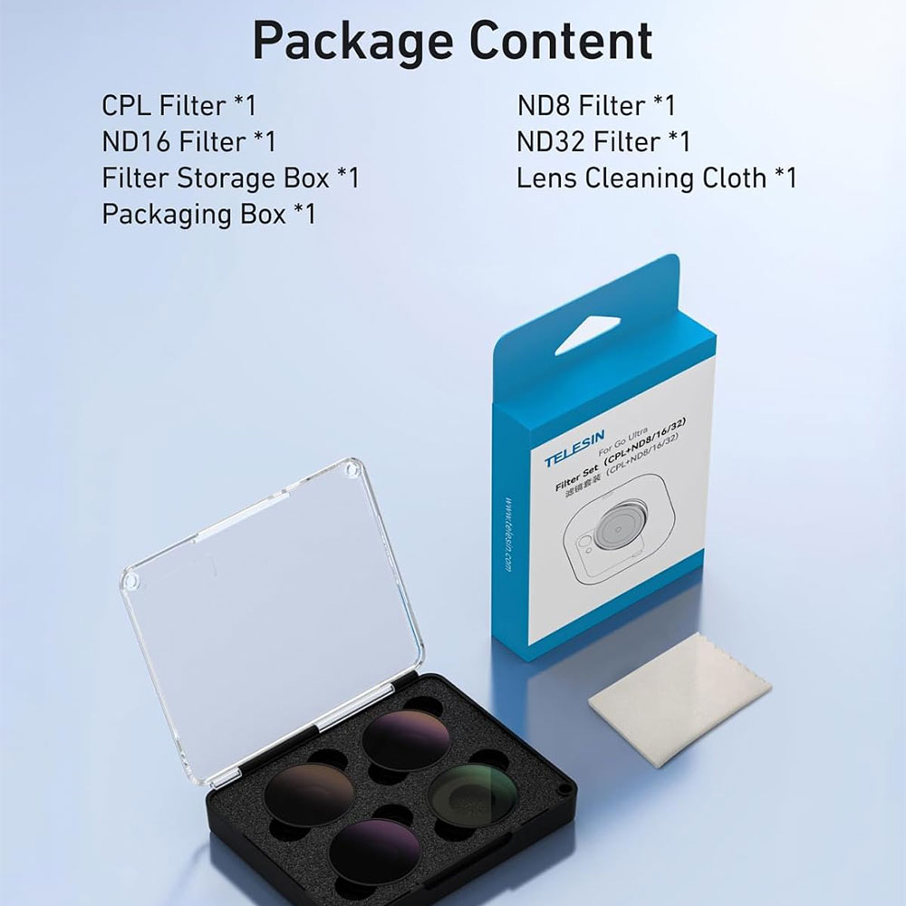 Gambar produk TELESIN Camera Lens Filter DJI Osmo Action CPL ND8 ND16 ND32 Insta360 - S5-FLT-42