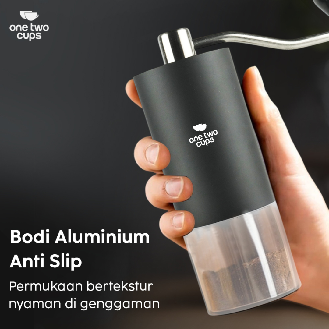 One Two Cups Alat Penggiling Kopi Manual Coffee Grinder Adjustable - BN50 Gambar produk One Two Cups Alat Penggiling Kopi Manual Coffee Grinder Adjustable - BN50