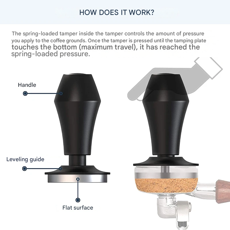 THECOFF Tamper Kopi Espresso Barista Pressure Spring Stainless 51mm - JN-24 Gambar produk THECOFF Tamper Kopi Espresso Barista Pressure Spring Stainless 51mm - JN-24