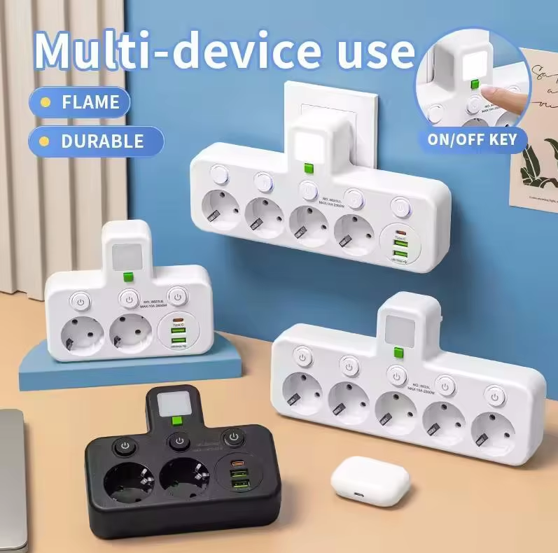 Taffware Stop Kontak LED Light USB Type C EU Plug 10A 220V 2500W - LH-8625U Gambar produk Taffware Stop Kontak LED Light USB Type C EU Plug 10A 220V 2500W - LH-8625U