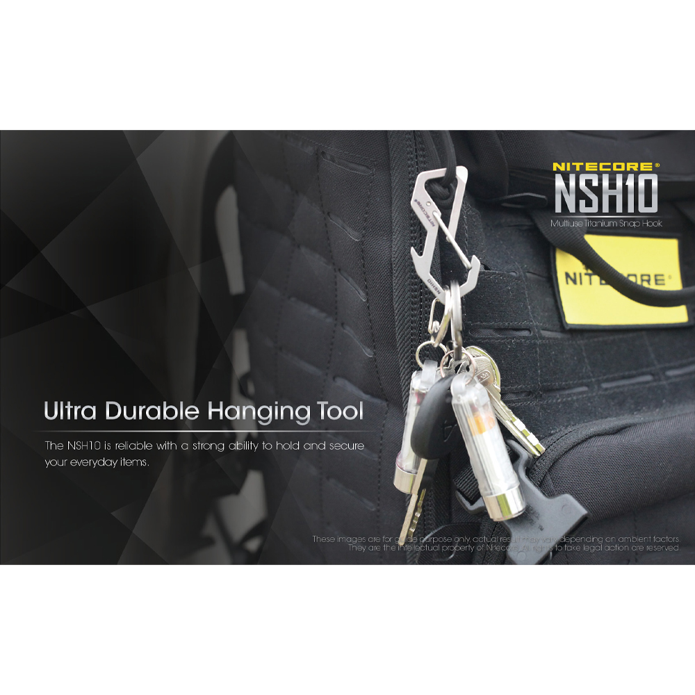 NITECORE Carabiner EDC Gantungan Kunci Multifungsi TC4 Titanium Alloy - NSH10 Gambar produk NITECORE Carabiner EDC Gantungan Kunci Multifungsi TC4 Titanium Alloy - NSH10