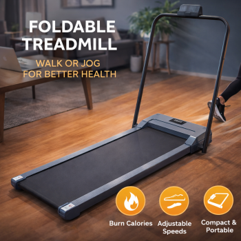 JCTOP Walking Pad Alat Fitness Gym Silent Treadmill 1.25 HP - 390F