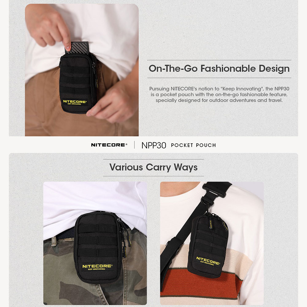NITECORE Tas Tactical Bag Pouch Mini Waterproof MOLLE 500D Polyester - NPP30 Gambar produk NITECORE Tas Tactical Bag Pouch Mini Waterproof MOLLE 500D Polyester - NPP30