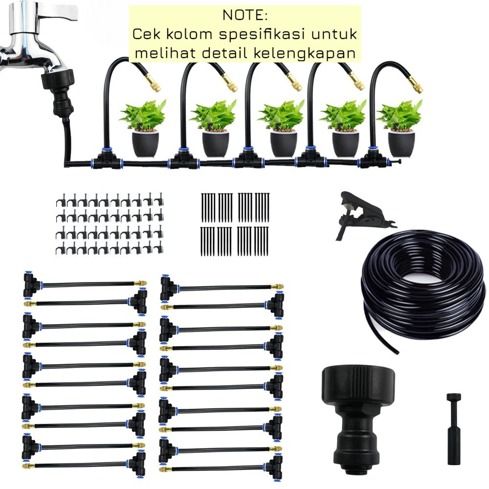 VanKood Irigasi Tanaman Set Atomization Nozzle Watering System Garden 10M - HW910 Gambar produk VanKood Irigasi Tanaman Set Atomization Nozzle Watering System Garden 10M - HW910