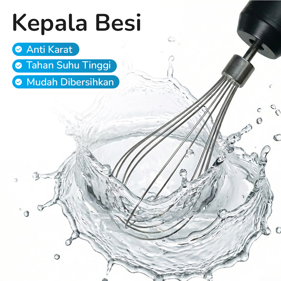 BTH Mixer Tangan Mini Electric Whisk Wireless Multi Function 2000mAh - BTH12 Gambar produk BTH Mixer Tangan Mini Electric Whisk Wireless Multi Function 2000mAh - BTH12