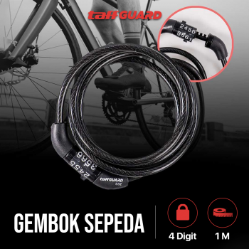 Gambar produk TaffGUARD Gembok Sepeda Bicycle Lock Kombinasi Angka 4 Digit 1M - 532