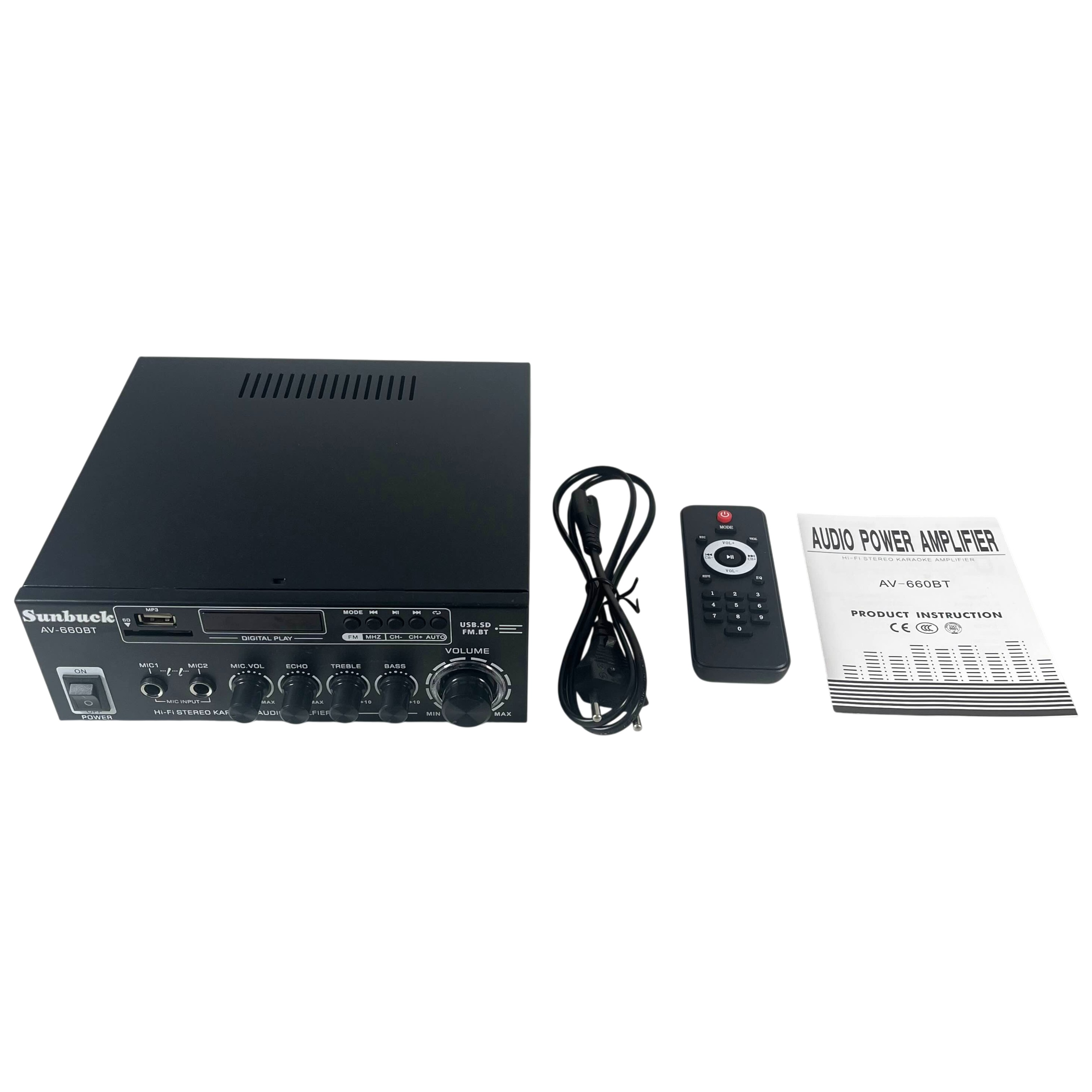 Sunbuck Audio Bluetooth 5.0 DAC Amplifier 2 Ch Remote 2000W - AV-660BT Gambar produk Sunbuck Audio Bluetooth 5.0 DAC Amplifier 2 Ch Remote 2000W - AV-660BT