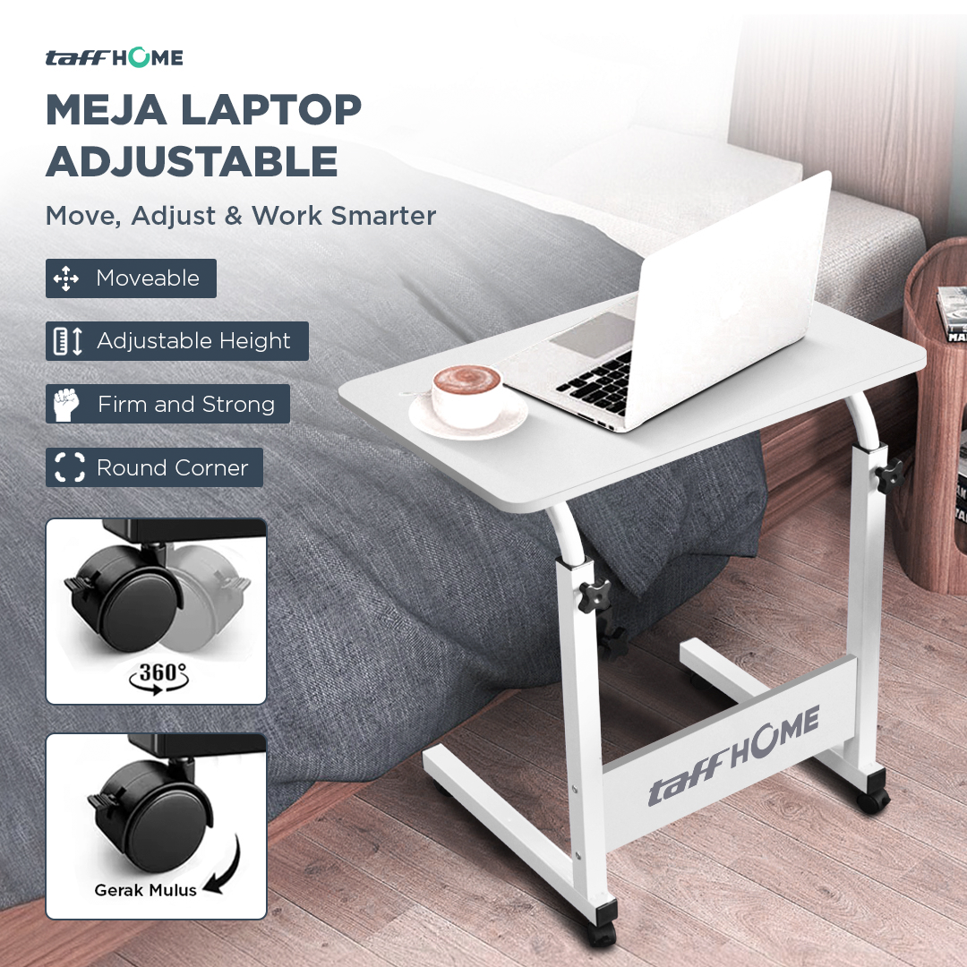 TaffHOME Meja Laptop Adjustable Portable Working Desk 60x40cm - ND02 Gambar produk TaffHOME Meja Laptop Adjustable Portable Working Desk 60x40cm - ND02