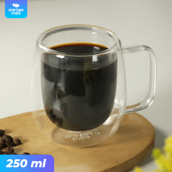 One Two Cups Cangkir Kopi Kaca Tahan Panas Double Wall Cup 250ml