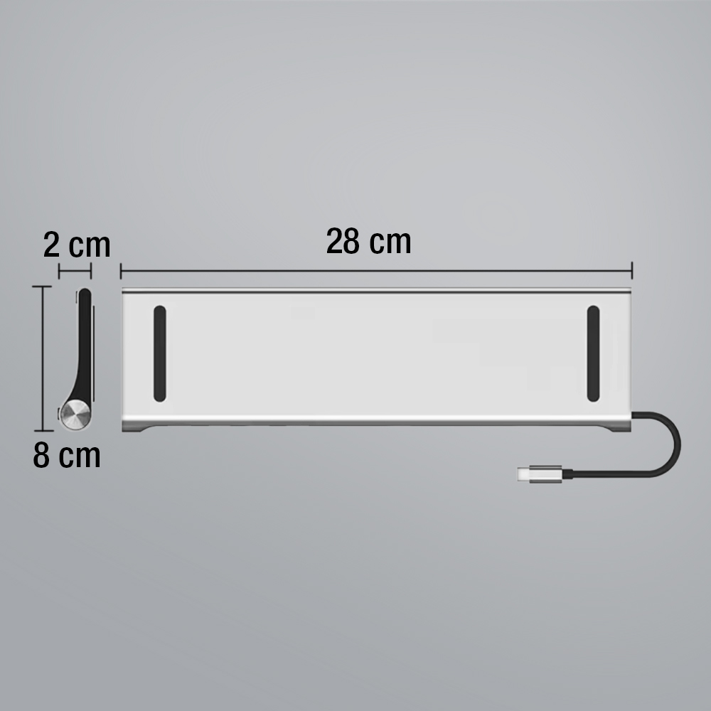 Gambar produk Docktion Hub USB Type C Adaptor HDMI 4K AUX Card Reader 11in1 - BYL-2003