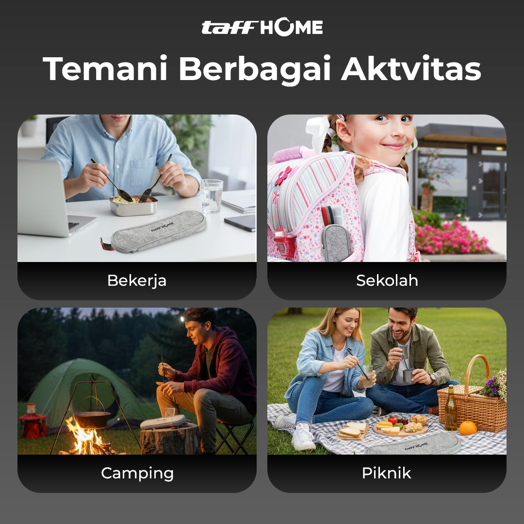 TaffHOME Set Perlengkapan Makan Sendok Garpu Pisau Sumpit Sedotan - EA02300 Gambar produk TaffHOME Set Perlengkapan Makan Sendok Garpu Pisau Sumpit Sedotan - EA02300