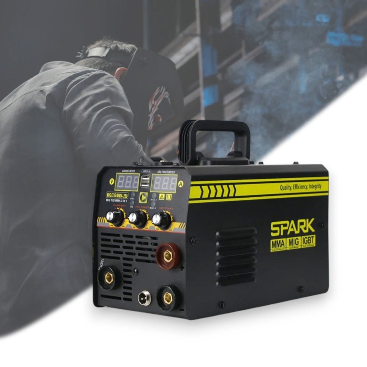 SPARK Mesin Las Inverter Electric Welding Machine IGBT MMA 3.9kW 250A - MIG/TIG/MMA-250 Gambar produk SPARK Mesin Las Inverter Electric Welding Machine IGBT MMA 3.9kW 250A - MIG/TIG/MMA-250