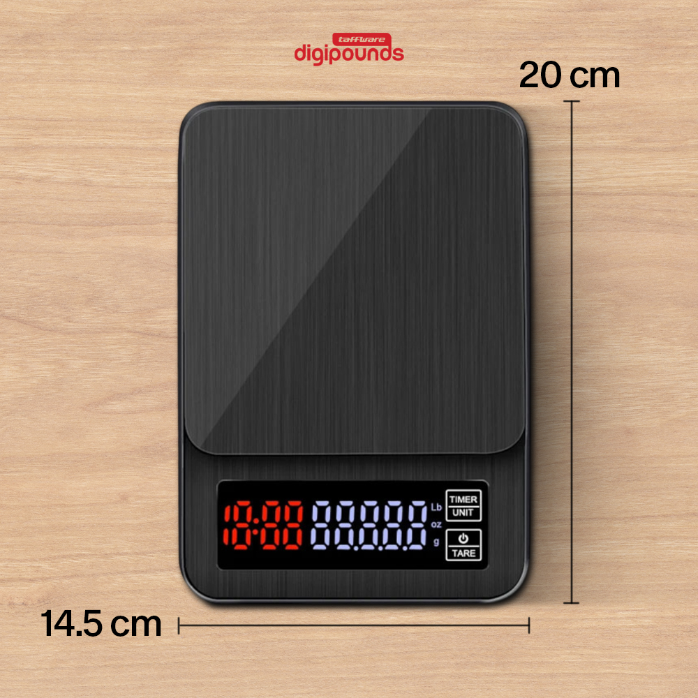Taffware Digipounds Timbangan Kopi Digital Timer Coffee Scale 3000g-0.1g - TSC3/5/10 Gambar produk Taffware Digipounds Timbangan Kopi Digital Timer Coffee Scale 3000g-0.1g - TSC3/5/10