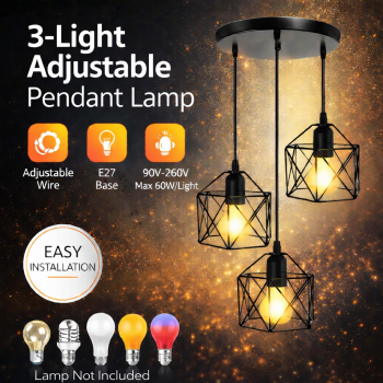 Depuley Lampu Gantung Vintage Pendant Light Adjustable Iron E27 - DE27
