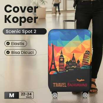 Gambar produk TravGuard Sarung Koper Elastis Polyester Spandex Luggage Cover M Scenic Spot 2 - H-22