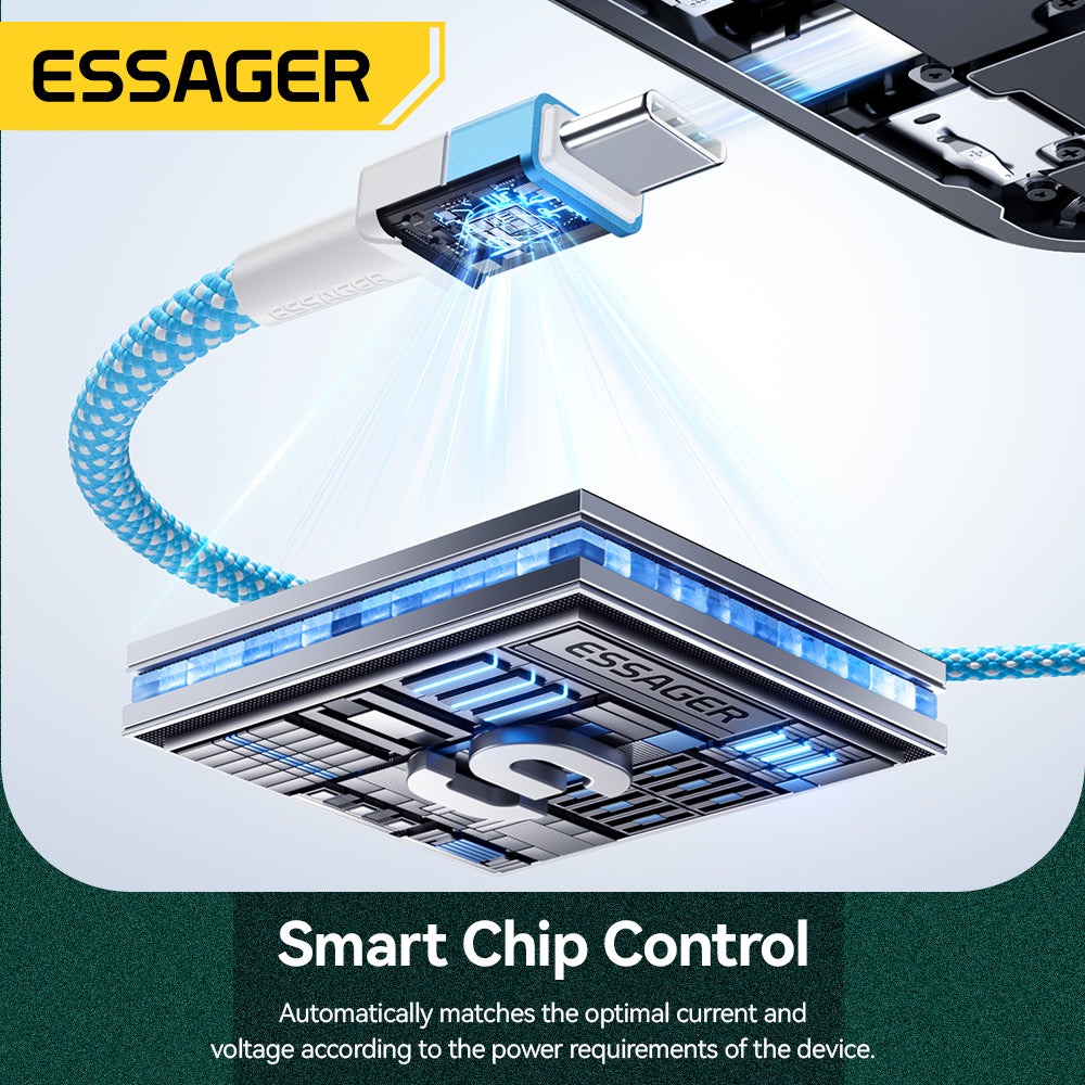 Gambar produk ESSAGER Kabel Data USB Type-C to USB Type-C PD Fast Charging 100W 1M - ES-X79