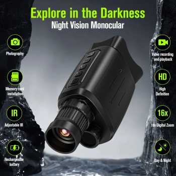 Gambar produk WILDMAN Teropong Monokular Digital Infrared Night Vision 16x 1080P - AC500