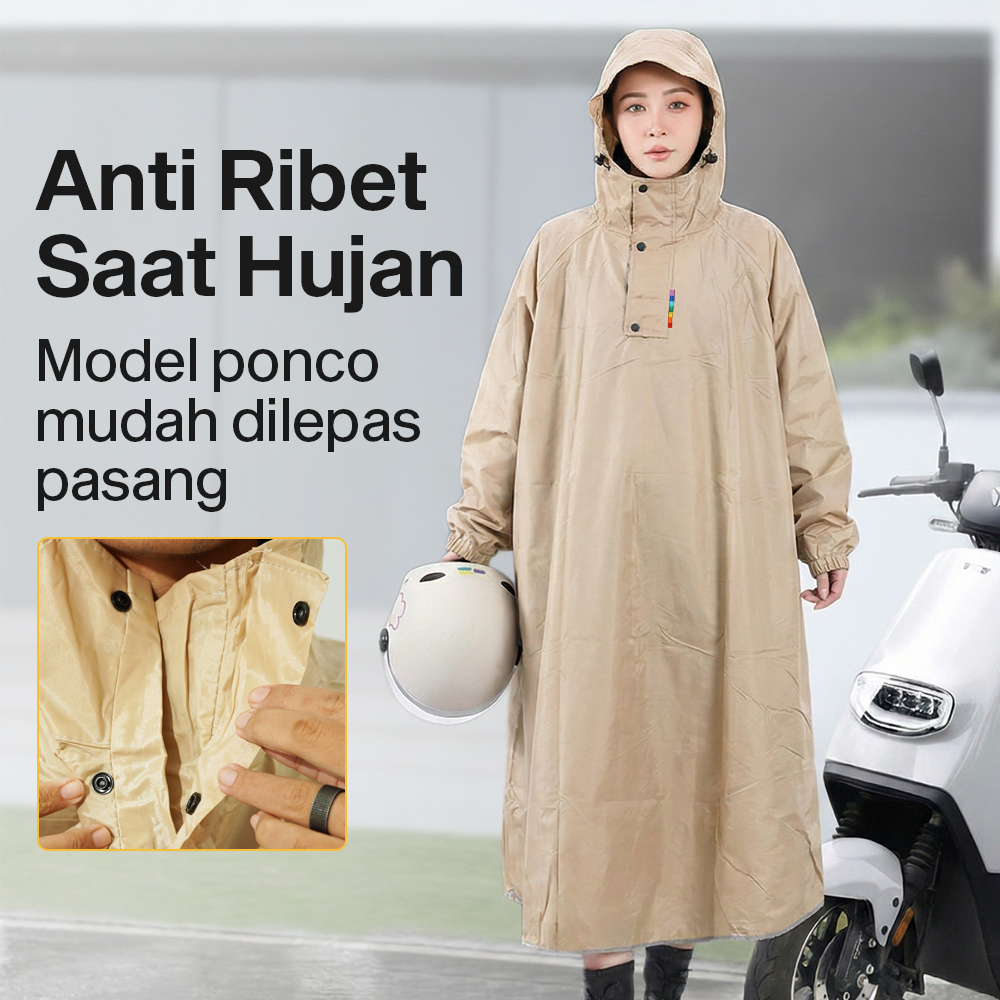 RAINGO Jas Hujan Ponco Anti Rembes 150D Oxford Waterproof Raincoat - MT45 Gambar produk RAINGO Jas Hujan Ponco Anti Rembes 150D Oxford Waterproof Raincoat - MT45
