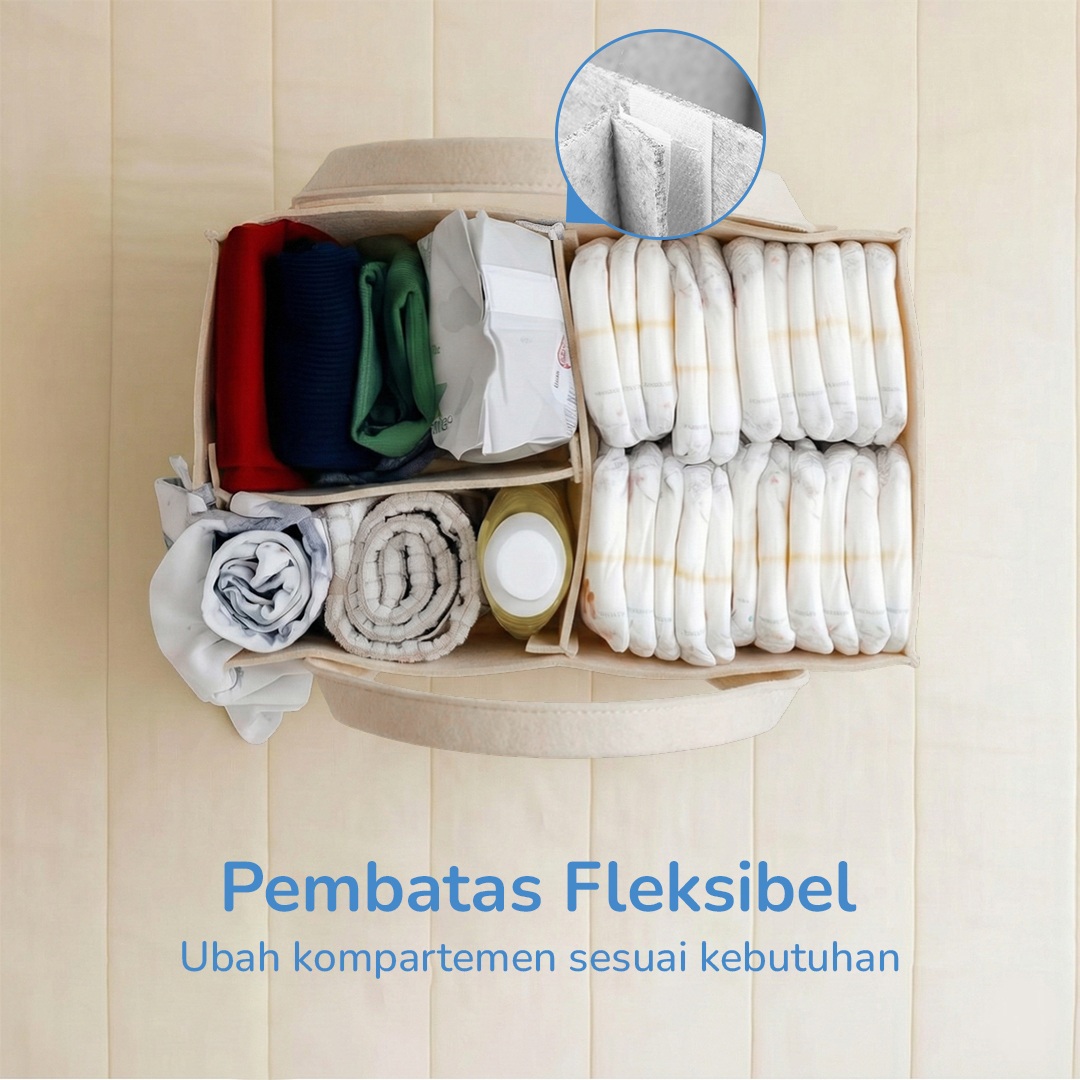 Mrosaa Tas Organizer Perlengkapan Bayi Portable Baby Diaper Caddy Bag - SS320 Gambar produk Mrosaa Tas Organizer Perlengkapan Bayi Portable Baby Diaper Caddy Bag - SS320