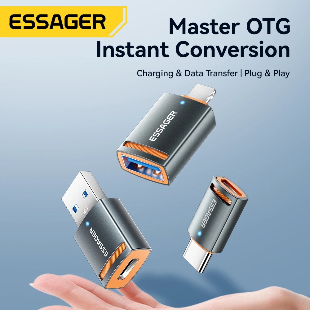 ESSAGER OTG Micro USB to Type C Adapter Converter Fast Charging 3A - EZJMC-LK0G-P Gambar produk ESSAGER OTG Micro USB to Type C Adapter Converter Fast Charging 3A - EZJMC-LK0G-P