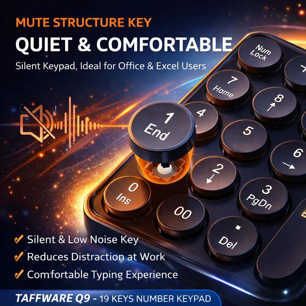 Taffware Keypad Numeric 19 Numpad Slim Mini Portable Wireless - Q9 Gambar produk Taffware Keypad Numeric 19 Numpad Slim Mini Portable Wireless - Q9