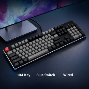 YMDK Keyboard Gaming RGB Mechanical Feel 104 Key Blue Switch Wired - K135