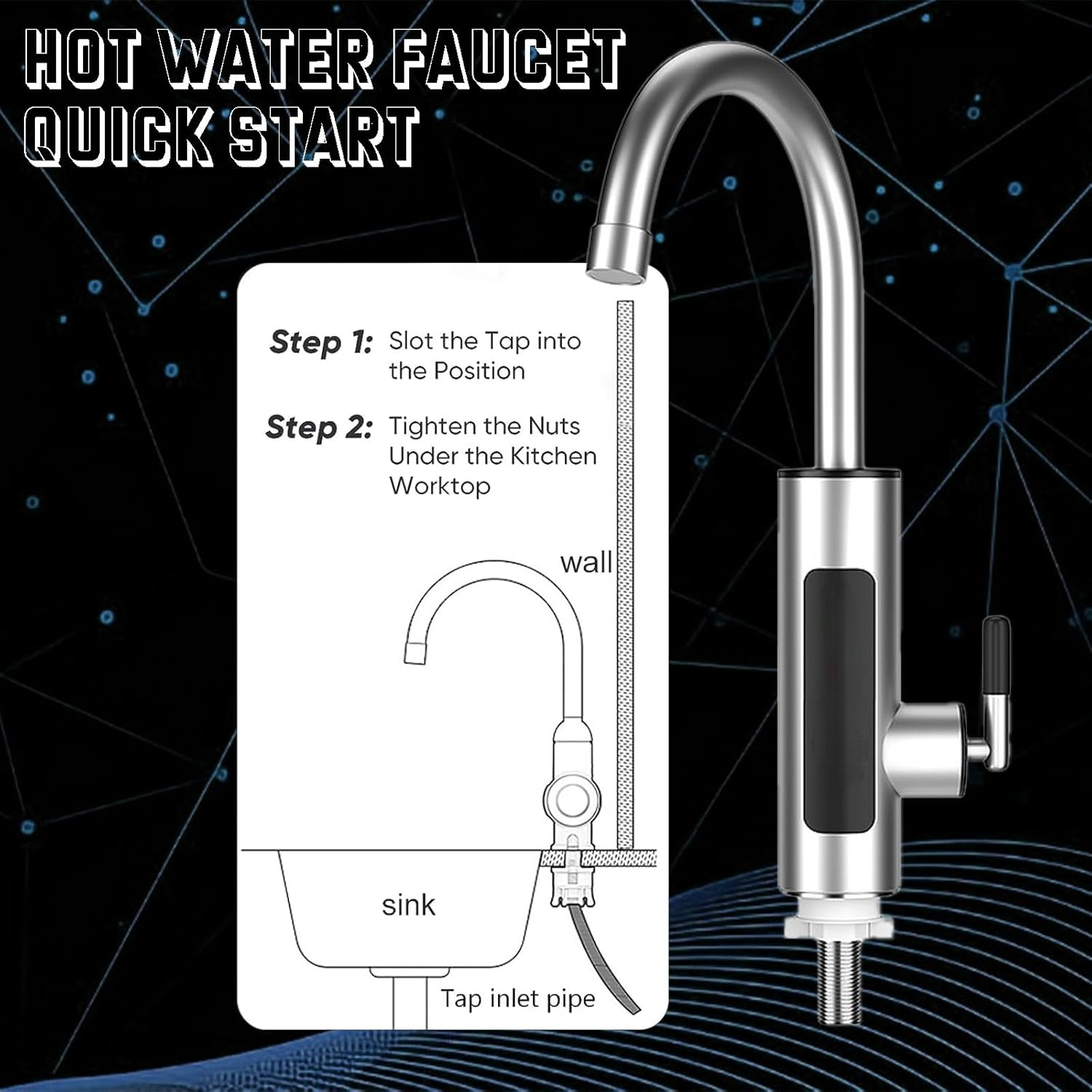 MOJOYCE Pemanas Air Keran Wastafel LCD Switch Hot and Cold 220V 3000W - RY-019 Gambar produk MOJOYCE Pemanas Air Keran Wastafel LCD Switch Hot and Cold 220V 3000W - RY-019