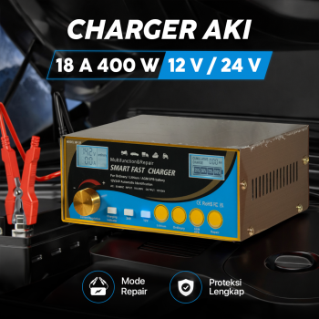Monfara Charger Aki Mobil Motor Intelligent Charging 12V/24V 18A 400W - MF-3R