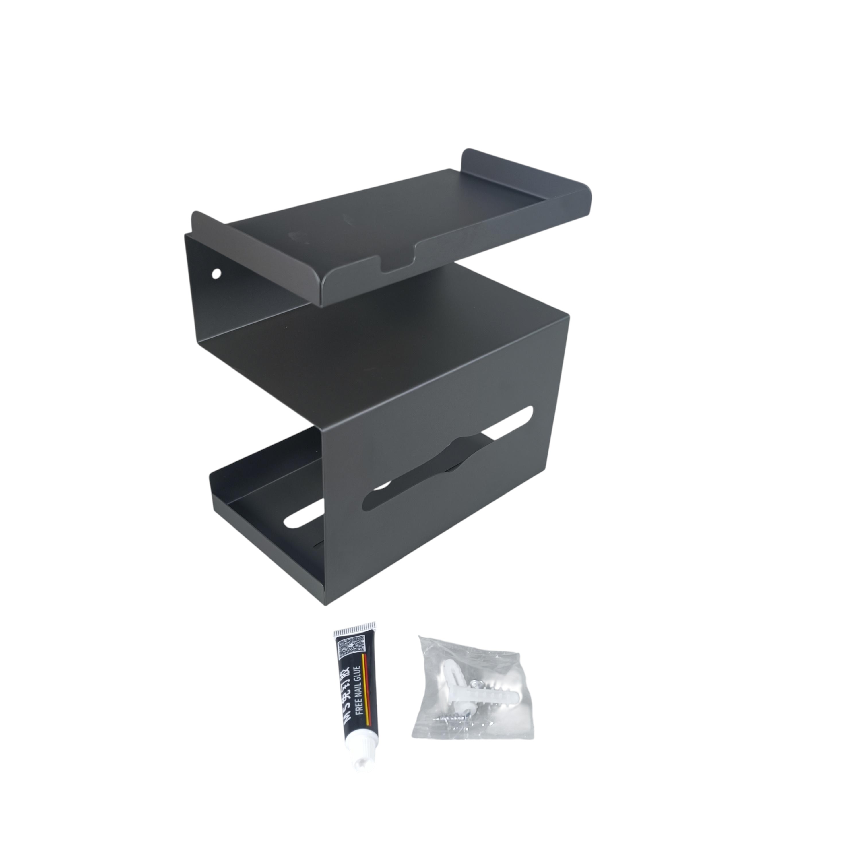 HOUSEEN Tempat Tisu Toilet Stainless Steel 3 Layer Wall Mounted - H230 Gambar produk HOUSEEN Tempat Tisu Toilet Stainless Steel 3 Layer Wall Mounted - H230