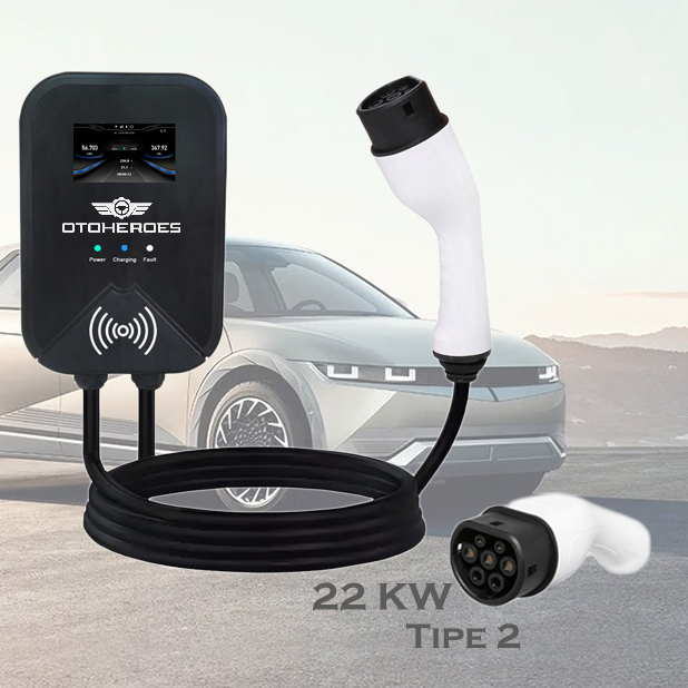 Gambar produk OTOHEROES Charger Mobil Listrik EV Swipe Card Type2 Female AC Charging 32A 22kW 3 Phase - PG01