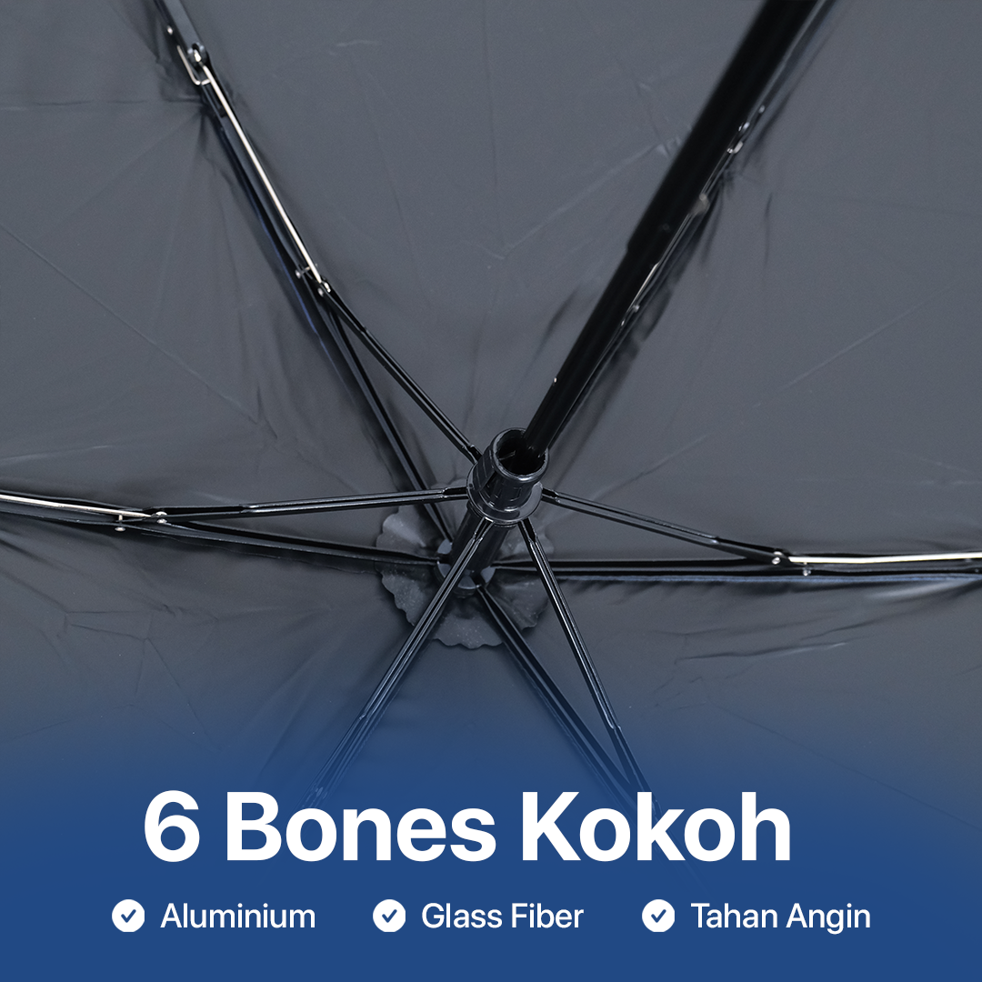RUERN Payung Lipat Anti UV Ultra Light Folding Umbrella 6 Bone 92cm - R-3 Gambar produk RUERN Payung Lipat Anti UV Ultra Light Folding Umbrella 6 Bone 92cm - R-3