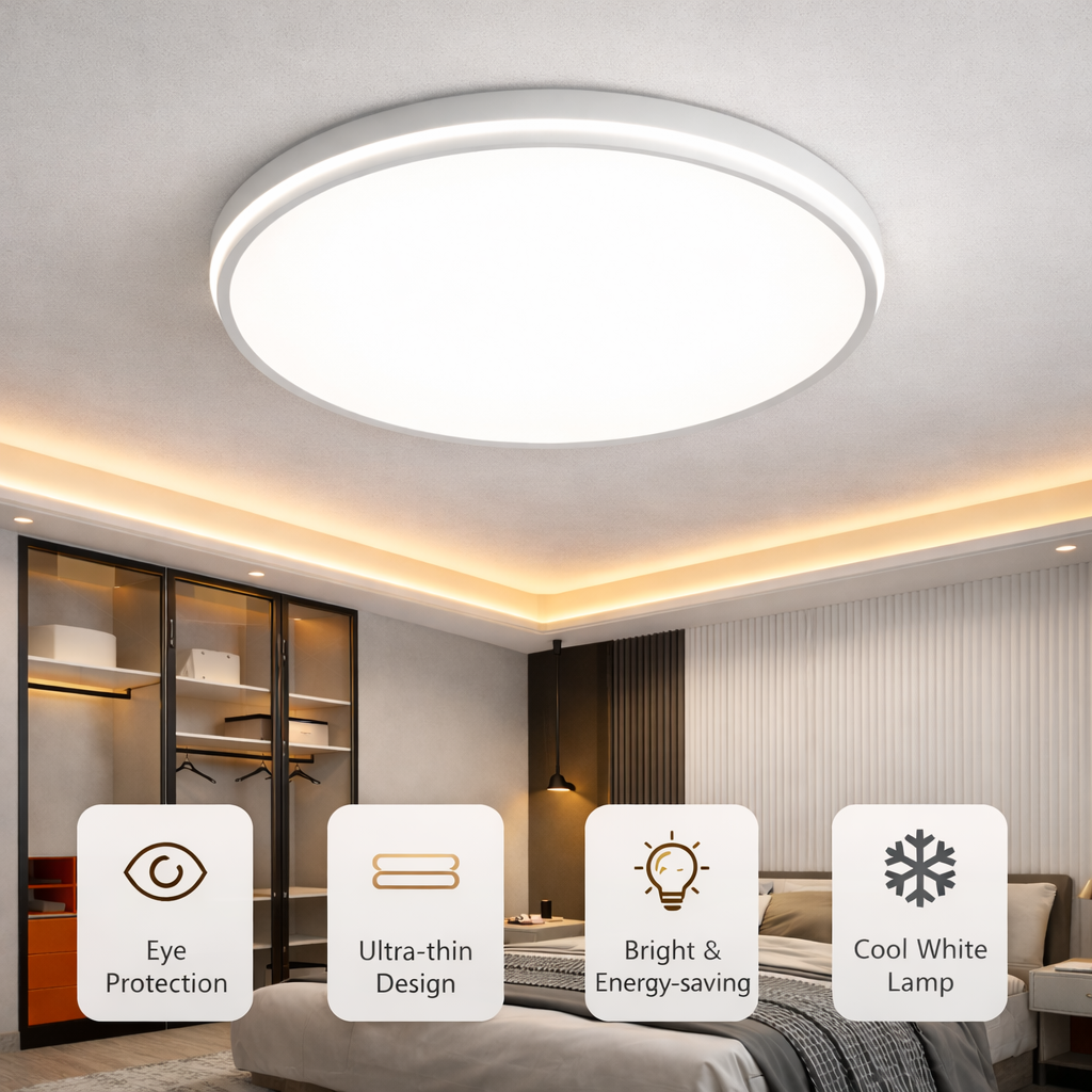 SHUANGZ Lampu Plafon LED Full Spectrum Cool White 220V 36W 40cm - M80 Gambar produk SHUANGZ Lampu Plafon LED Full Spectrum Cool White 220V 36W 40cm - M80