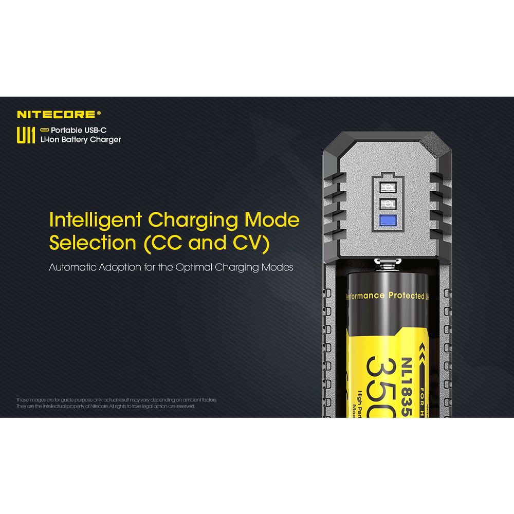 Gambar produk NITECORE Charger Baterai 1 Slot 18650 21700 Li-Ion IMR with LED Light - UI1